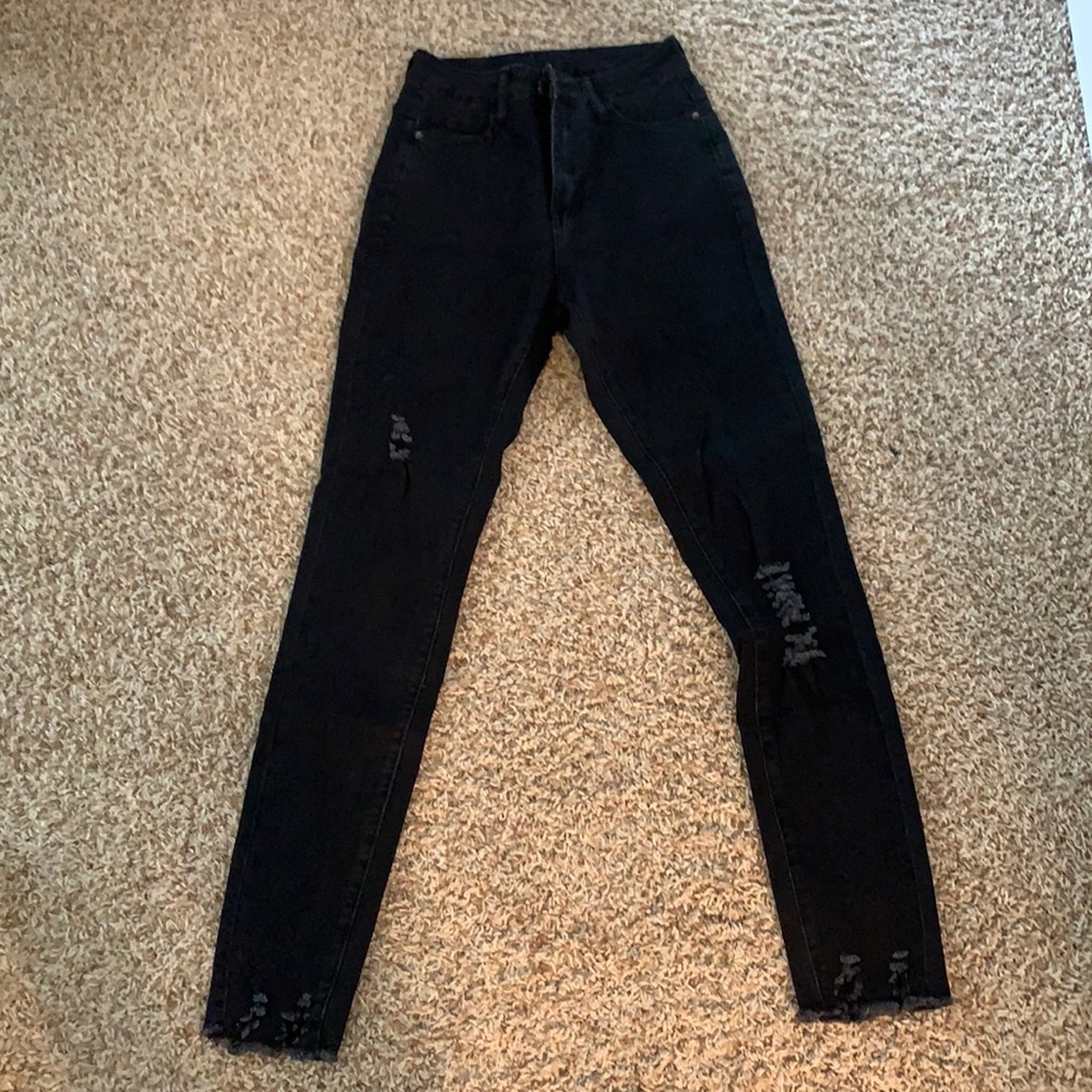 Black ripped jeans